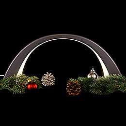 Candle Arch - Linden Tree Anthracite, with Electric Lights - 55x23,5 cm / 2 inch