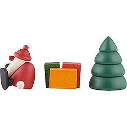 Miniaturen-Set Weihnachtsmann mit Geschenken - 4 cm