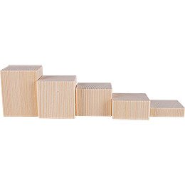 Wooden Block Set - 5 pieces - Natural - 12 cm / 4.7 inch