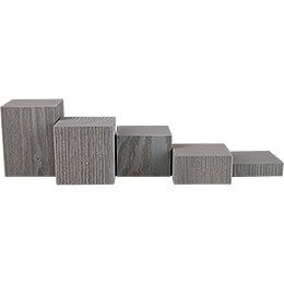 Wooden Block Set - 5 pieces - Grey - 12 cm / 4.7 inch