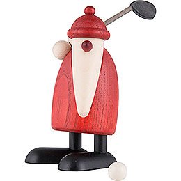 Weihnachtsmann mit Golfschläger oben - 10 cm