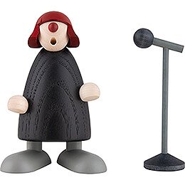 Frollein S. at the Microphone - 9 cm / 3.5 inch