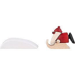 Miniature Set - Santa Claus on Sled with Snowbank - 4 cm / 1.6 inch