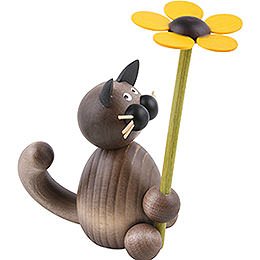 Cat Karli with Flower - 8 cm / 3.1 inch