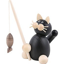 Cat Hilde with Fish - 8 cm / 3.1 inch