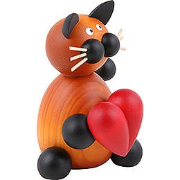 Cat Bommel with Heart - 8 cm / 3.1 inch