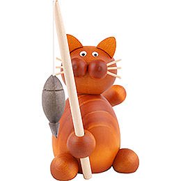 Cat Charlie with Fish - 8 cm / 3.1 inch