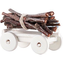 Hand Cart with Wood Bundle - 1,6 cm / 0.6 inch