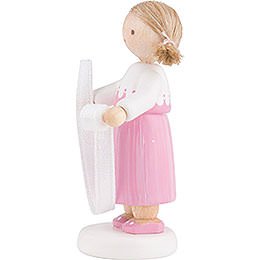 Flax Haired Children Girl with Decorative Ribbon - 5 cm / 2 inch