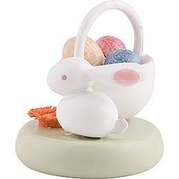 Flax Haired Children Bunny with Egg Basket - 2 cm / 1 inch