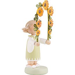 Flachshaarkinder Mdchen mit Blumengirlande - 5 cm