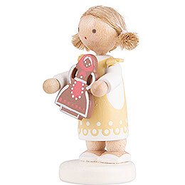 Flax Haired Children Girl with Gingerbread - 5 cm / 2 inch