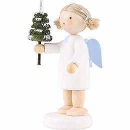 Flax Haired Angel with Little Tree - 5 cm / 2 inch