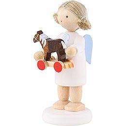 Flax Haired Angel with Little Horse - 5 cm / 2 inch