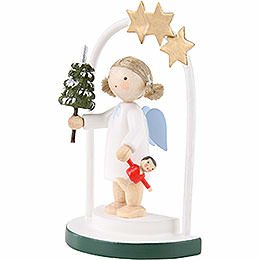Flax Haired Angel in a Star Arch - 5 cm / 2 inch