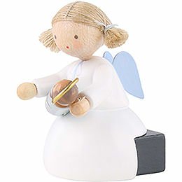 Flax Haired Angel Sitting with the Infant Jesus - 5 cm / 2 inch