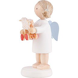 Flax Haired Angel with Little Lamb - 5 cm / 2 inch