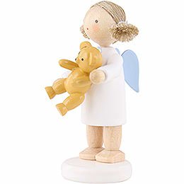 Flax Haired Angel with Teddy Bear - 5 cm / 2 inch