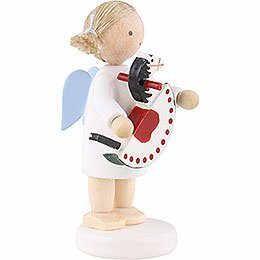 Flax Haired Angel with Rocking Horse - 5 cm / 2 inch
