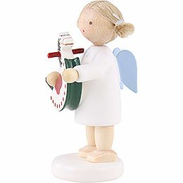 Flax Haired Angel with Rocking Horse - 5 cm / 2 inch