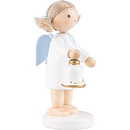 Flax Haired Angel with Bell - 5 cm / 2 inch
