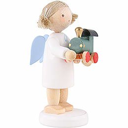 Flax Haired Angel with Toy Railroad - 5 cm / 2 inch