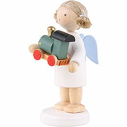 Flax Haired Angel with Toy Railroad - 5 cm / 2 inch