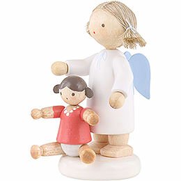 Flax Haired Angel with Doll - 5 cm / 2 inch