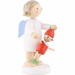 Flax Haired Angel with Pinocchio - 5 cm / 2 inch