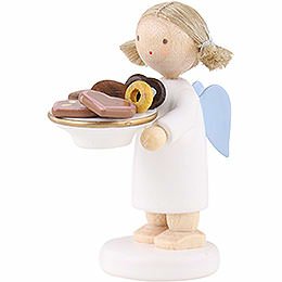 Flax Haired Angel with Christmas Treats - 5 cm / 2 inch