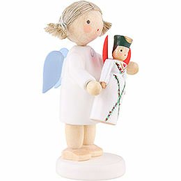 Flax Haired Angel Seiffen - 5 cm / 2 inch