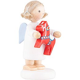 Flax Haired Angel with Swedish Little Horse - 5 cm / 2 inch