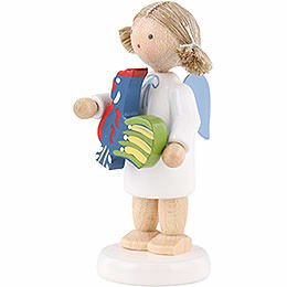 Flax Haired Angel with Polish Toy Rooster - 5 cm / 2 inch