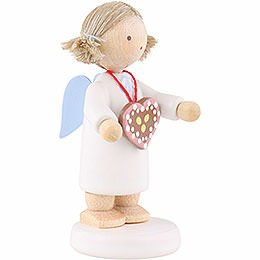 Flax Haired Angel with Ginger Bread Heart - 5 cm / 2 inch