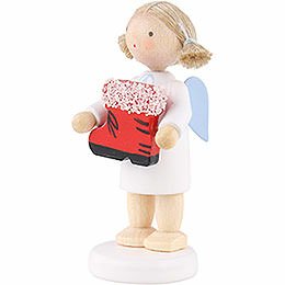Flax Haired Angel with Santa's Boot - 5 cm / 2 inch
