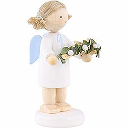 Flax Haired Angel with Mistletoe - 5 cm / 2 inch