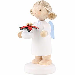 Flax Haired Angel with Christmas Star - 5 cm / 2 inch