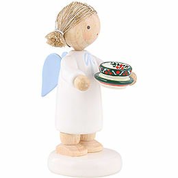 Flax Haired Angel with Tea Cup - 5 cm / 2 inch