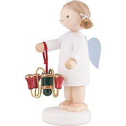 Flax Haired Angel with Candle Holder - 5 cm / 2 inch