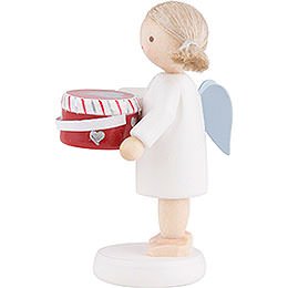 Flax Haired Angel with Hat Box - 5 cm / 2 inch