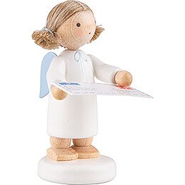 Flax Haired Angel with Letter to Santa Claus - 5 cm / 2 inch