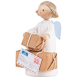 Flax Haired Angel with Christmas Gifts - 5 cm / 2 inch