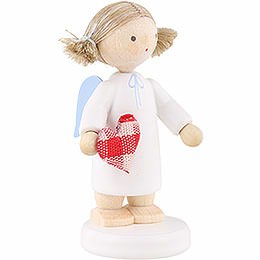Flax Haired Angel with Fabric Heart 