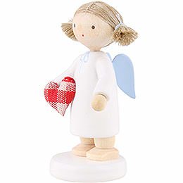 Flax Haired Angel with Fabric Heart 