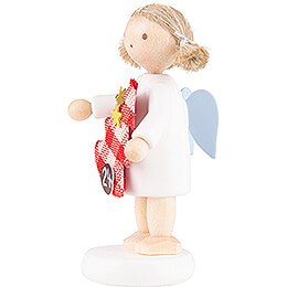 Flax Haired Angel with Christmas Tree (24) - 5 cm / 2 inch