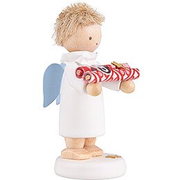 Flax Haired Angel with Present Paper (9) - 5 cm / 2 inch