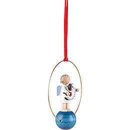 Tree Ornament - Angel with Rocking Horse - 7 cm / 2.8 inch