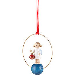 Tree Ornament - Angel with Tree Ball - 7 cm / 2.8 inch