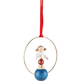 Tree Ornament - Angel with Tree Ball - 7 cm / 2.8 inch
