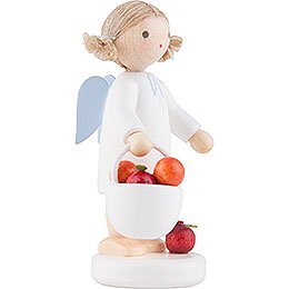 Flax Haired Angel with Apple Basket - 5 cm / 2 inch